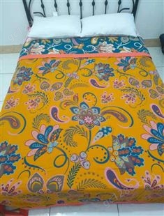 纯棉5层纱布色织提花家居盖毯床盖柔软舒适嘉名扬