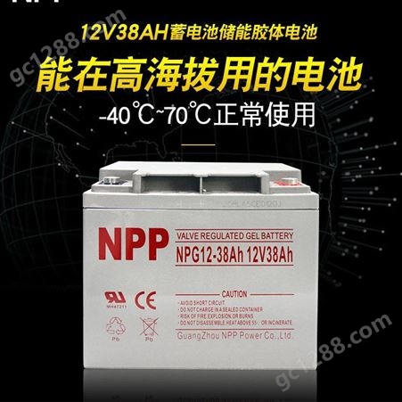 广州耐普电池NPG12-38 12V38AH NPP电池太阳能电池专用
