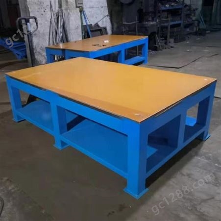 创优生产双层坚固耐用模具作业台，钢板+电木板模具保养桌，钢材焊接工作台