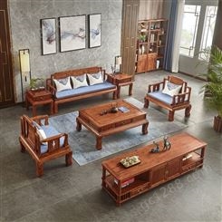 原木坊刺猬紫檀好运来沙发 中国风轻奢客厅套件组合 现代简约家具