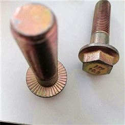 GB5787汽标外六角法兰螺栓8.8级镀锌彩锌汽车紧固件螺栓M14半螺纹