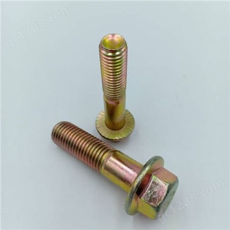 M5~M20镀彩锌GB高强度法兰螺丝，高强度法兰螺栓