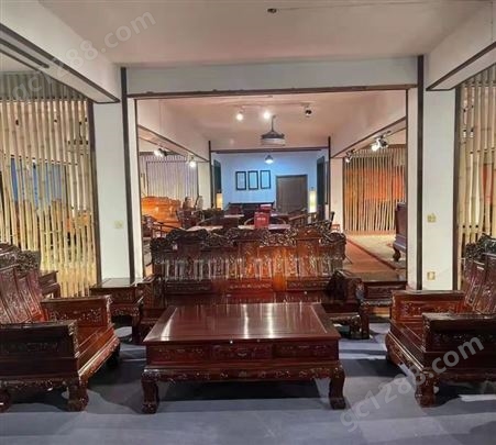 大红酸枝家具回收 老挝 柬埔寨酸枝 沙发 顶箱柜 皇宫椅 嘉宏阁