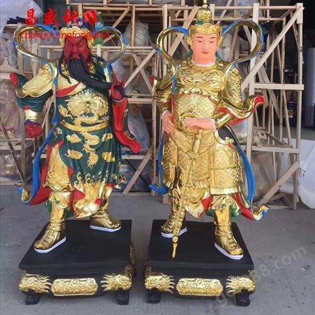 25新疆昌盛铜雕1.8米九龙关公信誉单位纯铜佛像