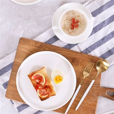 陶瓷盘子 简约美观的白色披萨盘 家用特色西餐盘 批量可定制图案
