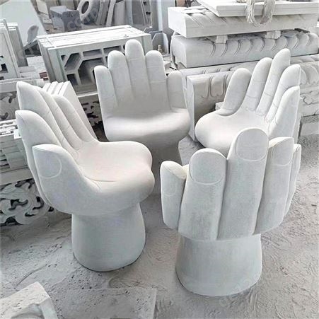 佛手造型石椅靠背椅 大理石雕刻连椅石座位