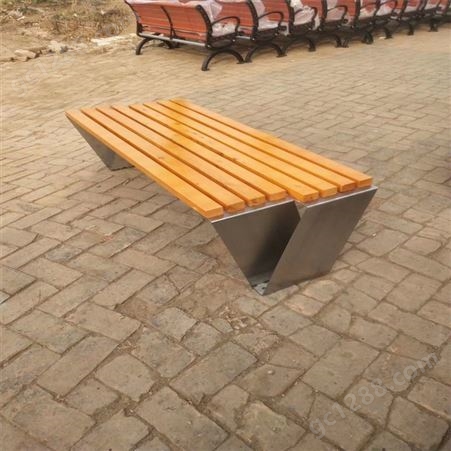 定做公园椅户外成品创意景观座椅菠萝格镀锌钢板坐凳