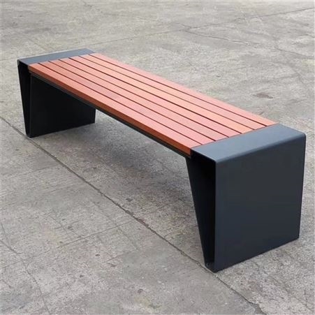 定做公园椅户外成品创意景观座椅菠萝格镀锌钢板坐凳