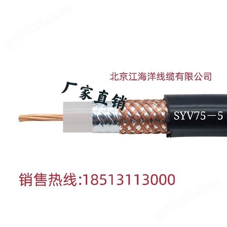 纯铜SYV75监控线缆75-5监控线视频线摄像机模拟同轴线200米无氧铜
