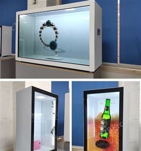 双面透明液晶展示柜 透明3D橱窗32寸49寸55寸65寸双面透明液晶屏