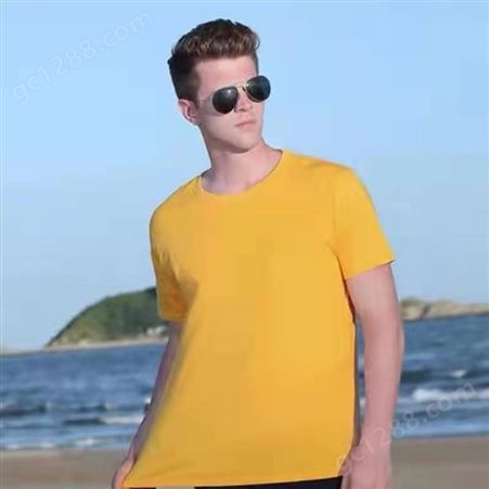 新西兰棉圆领T恤夏季纯色直筒型团建纯棉文化衫青年休闲上衣