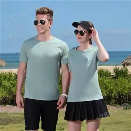 新西兰棉圆领T恤夏季纯色直筒型团建纯棉文化衫青年休闲上衣