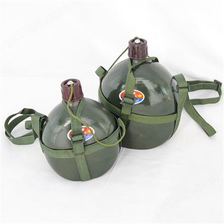 加厚铝军训水壶 户外运动军训大容量老式便携搪瓷水壶 户外军绿色水壶