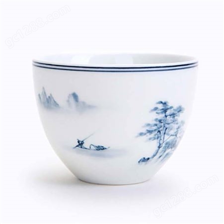 景德镇中式手绘茶杯 陶瓷主人杯功夫茶具 青花瓷单杯品茗杯