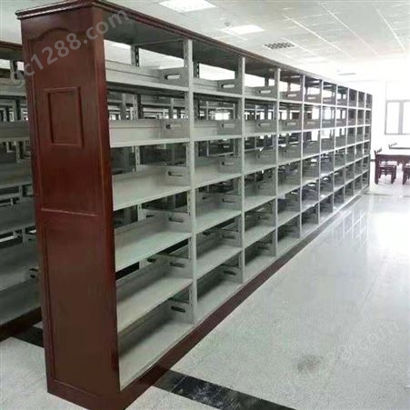 阅览室钢制书架书店单双面简约钢木书籍架尺寸可定制