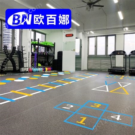 欧百娜健身房定制地胶室内私教健身地垫体适能训练个性运动地板