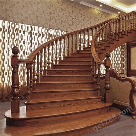 广东纯实木定做成品 森雕木业厂家旋转楼梯 榉木多款可来图定制