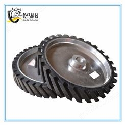 广东工厂300*50橡胶轮 带齿抛光轮 铝芯中孔立式抛光机打磨轮批发定制