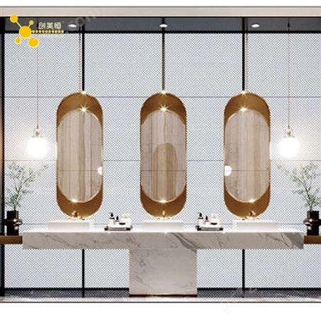 佛山厂家定制钛金酒店浴室镜 悬挂镜子边框