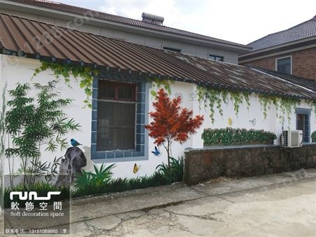乡村墙体彩绘、新农村壁画彩绘、美丽乡村文化墙彩绘