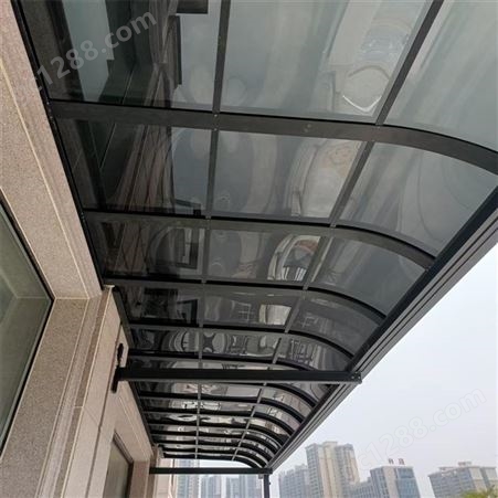 铝合金遮雨棚厂家 灰色耐力板雨棚 欧式遮阳篷 阳光板雨棚厂家
