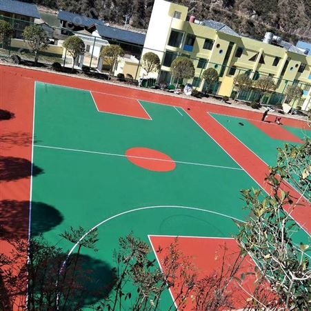 广州海珠区建造篮球场地面 优格硅PU彩色篮球场地坪坚固 防滑 安全