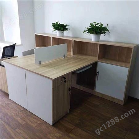 办公家具四人现代简约职员办公桌 钢木双人板式简易工位办公桌
