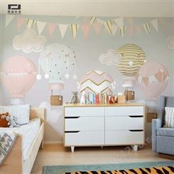 墙纸定制 定制壁画卡通壁纸卧室儿童房墙布 小清新热气球儿童墙纸