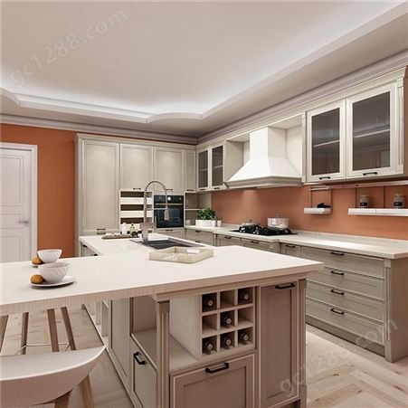 南京橱柜公司雅赫软装 欧式整体橱柜全屋定制 石英台面厨房定做