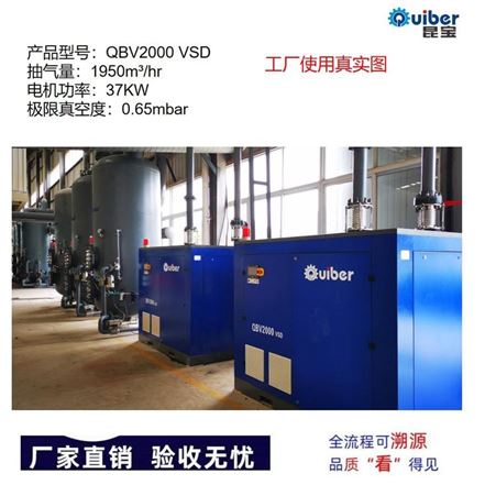 真空泵QBV750变频螺杆真空泵环保型工业真空泵耐腐蚀经久耐磨昆宝